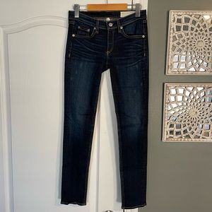 Rag & Bone Cate Mid-Rise Skinny Slim Fit Dark Blue Jean